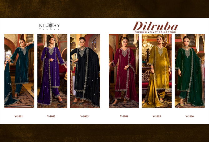 Dilruba By Kilory Winter Wear Designer Velvet Salwar Kameez Wholesalers In Delhi
